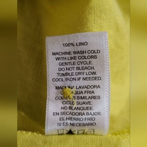 Ellen Tracy Company Linen Zip-Front Roll Tab Sleeve Top – Limeade – Size M - Picture 4 of 5